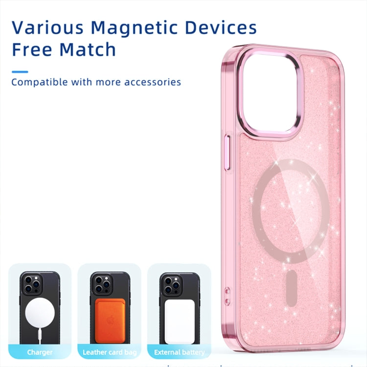 Glitter MagSafe Shockproof Phone Case, For iPhone 16 Pro Max, For iPhone 16 Pro, For iPhone 16 Plus, For iPhone 16, For iPhone 15 Pro Max, For iPhone 15 Pro