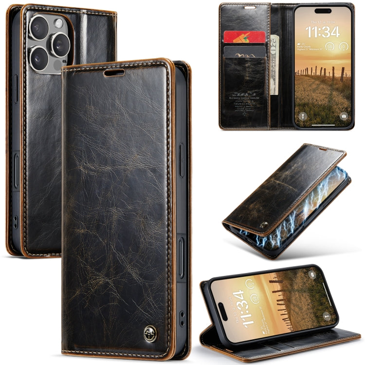 CaseMe 003 Crazy Horse Texture Flip Leather Phone Case, For iPhone 16 Pro Max, For iPhone 16 Pro, For iPhone 16 Plus, For iPhone 16