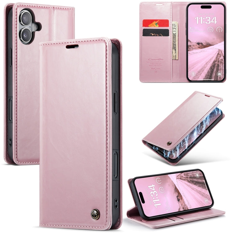 CaseMe 003 Crazy Horse Texture Flip Leather Phone Case, For iPhone 16 Pro Max, For iPhone 16 Pro, For iPhone 16 Plus, For iPhone 16