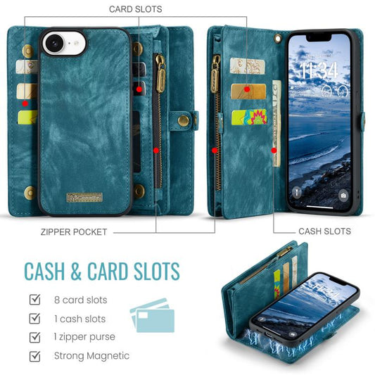 CaseMe 008 Detachable Multifunctional Leather Phone Case, For iPhone 16e, For iPhone 16 Pro Max, For iPhone 16 Pro, For iPhone 16 Plus, For iPhone 16