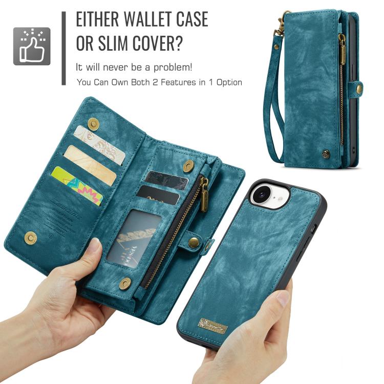 CaseMe 008 Detachable Multifunctional Leather Phone Case, For iPhone 16e, For iPhone 16 Pro Max, For iPhone 16 Pro, For iPhone 16 Plus, For iPhone 16