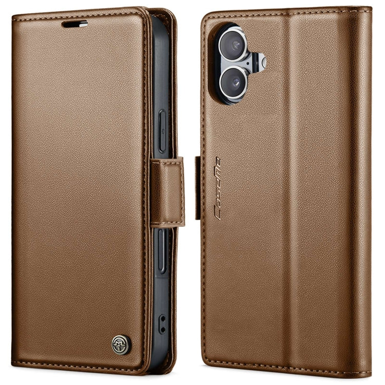 CaseMe 023 Butterfly Buckle Litchi Texture RFID Anti-theft Leather Phone Case, For iPhone 16e, For iPhone 16 Pro Max, For iPhone 16 Pro, For iPhone 16 Plus, For iPhone 16