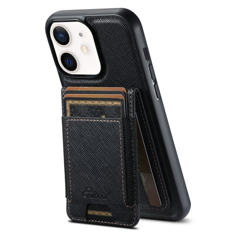 Suteni H17 Cross Grain Leather MagSafe Detachable Wallet Phone Case, For iPhone 14 Pro, For iPhone 14 Pro Max, For iPhone 13 Pro Max, For iPhone 13 Pro, For iPhone 13, For iPhone 12, For iPhone 12 Pro Max, For iPhone 12 Pro