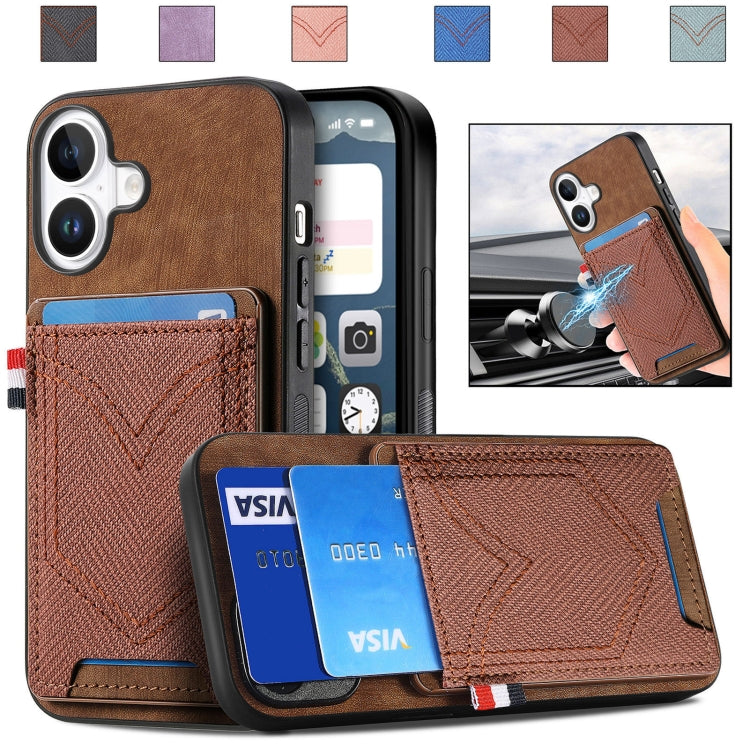 Denim Texture Leather Skin Phone Case with Card Slot, For iPhone 16 Pro Max, For iPhone 16 Pro, For iPhone 16 Plus, For iPhone 16, iPhone 16e