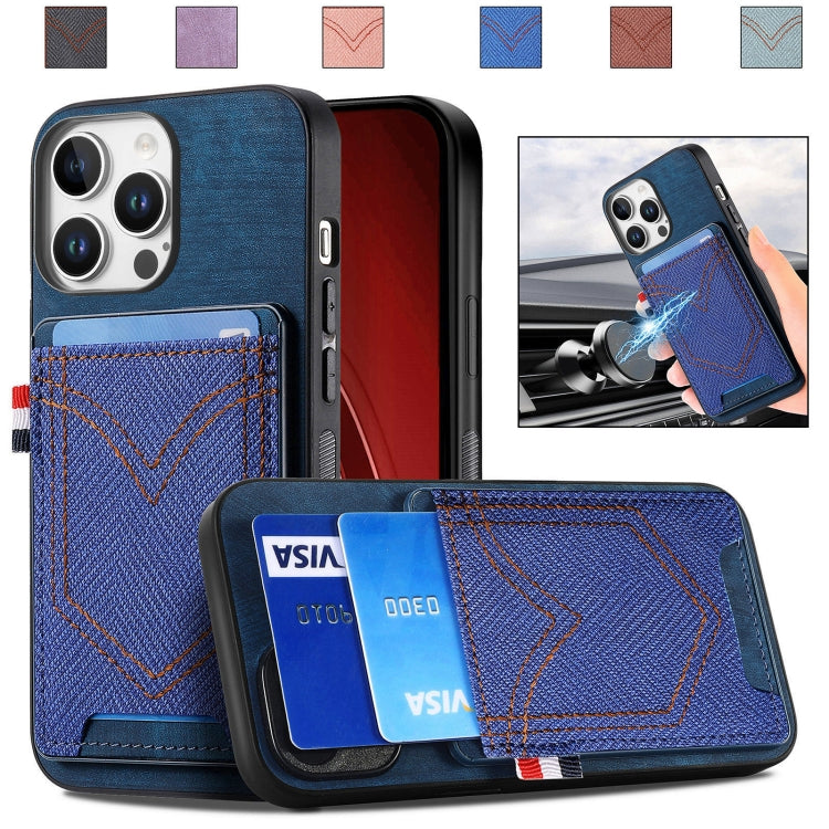 Denim Texture Leather Skin Phone Case with Card Slot, For iPhone 16 Pro Max, For iPhone 16 Pro, For iPhone 16 Plus, For iPhone 16, iPhone 16e