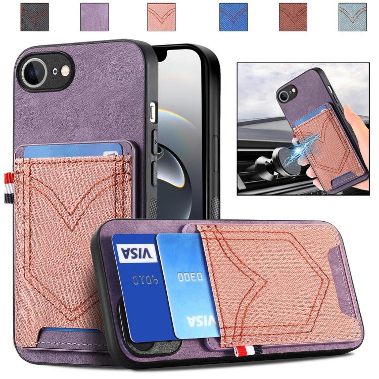 Denim Texture Leather Skin Phone Case with Card Slot, For iPhone 16 Pro Max, For iPhone 16 Pro, For iPhone 16 Plus, For iPhone 16, iPhone 16e