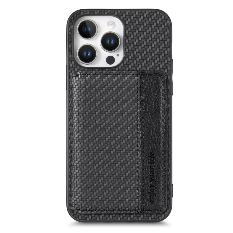 Carbon Fiber Magnetic Card Wallet RFID Blocking Phone Case, For iPhone 16 Pro Max, For iPhone 16 Pro, For iPhone 16 Plus, For iPhone 16