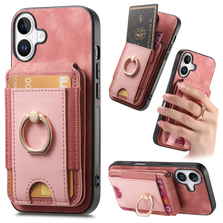 Retro Splitable Magnetic Stand Card Bag Leather Phone Case, For iPhone 16 Pro Max, For iPhone 16 Pro, For iPhone 16 Plus, For iPhone 16, iPhone 16e