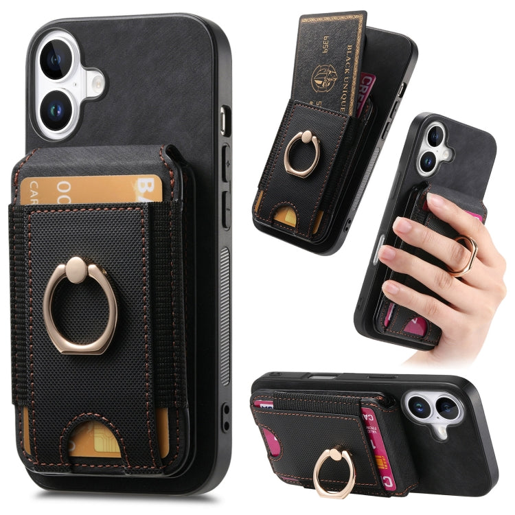 Retro Splitable Magnetic Stand Card Bag Leather Phone Case, For iPhone 16 Pro Max, For iPhone 16 Pro, For iPhone 16 Plus, For iPhone 16, iPhone 16e