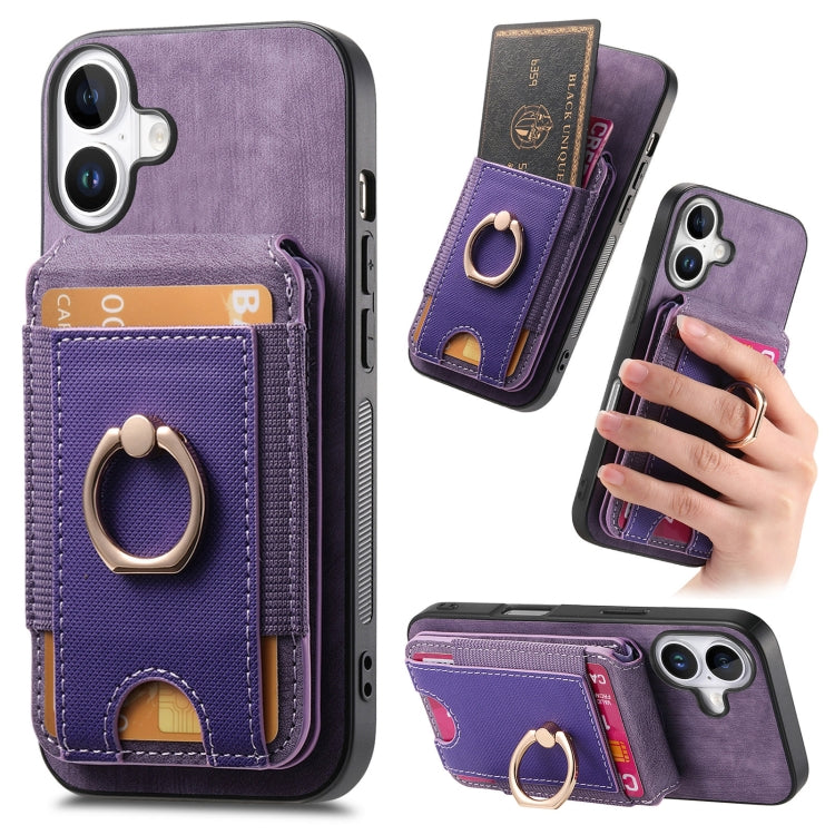 Retro Splitable Magnetic Stand Card Bag Leather Phone Case, For iPhone 16 Pro Max, For iPhone 16 Pro, For iPhone 16 Plus, For iPhone 16, iPhone 16e