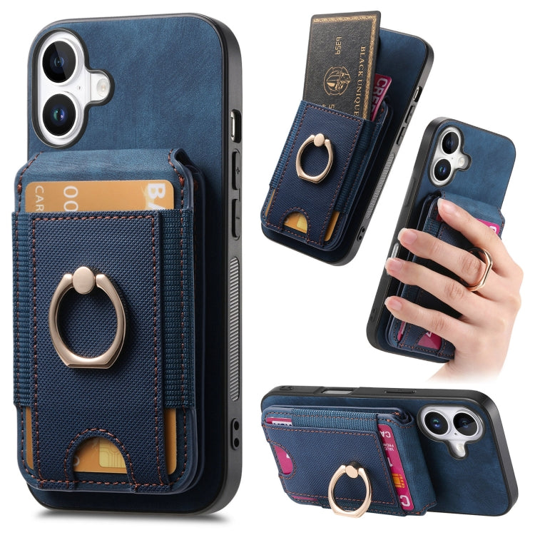 Retro Splitable Magnetic Stand Card Bag Leather Phone Case, For iPhone 16 Pro Max, For iPhone 16 Pro, For iPhone 16 Plus, For iPhone 16, iPhone 16e