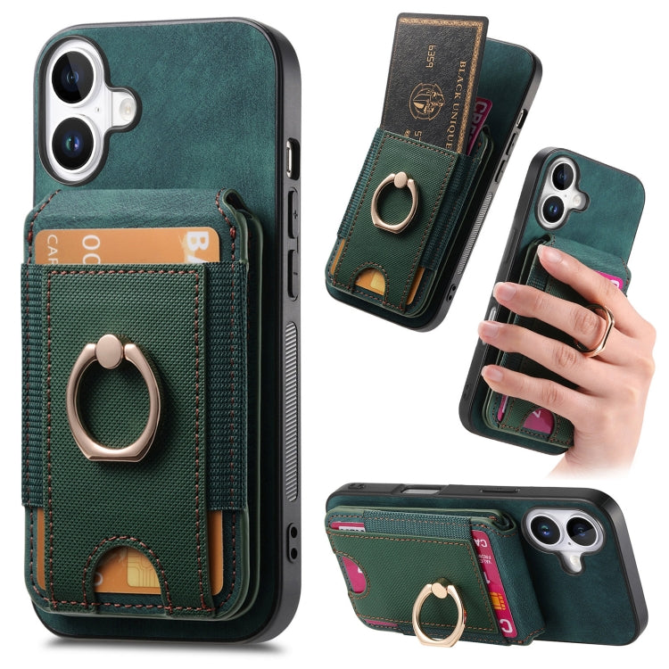 Retro Splitable Magnetic Stand Card Bag Leather Phone Case, For iPhone 16 Pro Max, For iPhone 16 Pro, For iPhone 16 Plus, For iPhone 16, iPhone 16e