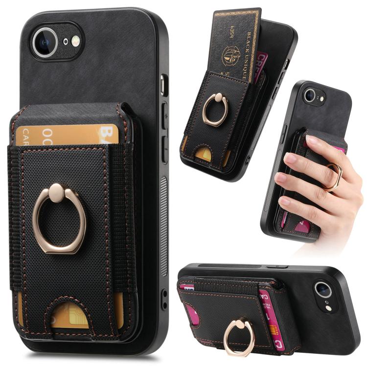 Retro Splitable Magnetic Stand Card Bag Leather Phone Case, For iPhone 16 Pro Max, For iPhone 16 Pro, For iPhone 16 Plus, For iPhone 16, iPhone 16e