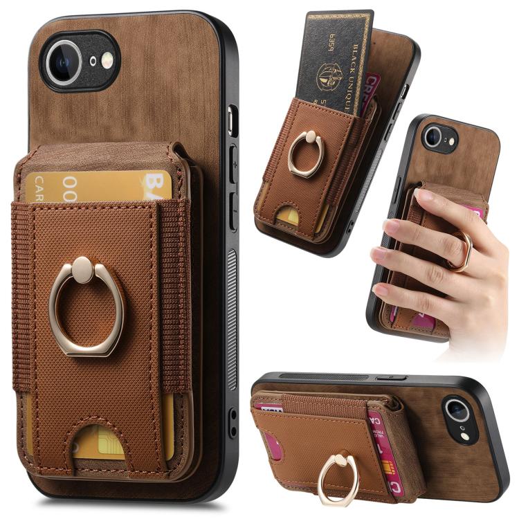 Retro Splitable Magnetic Stand Card Bag Leather Phone Case, For iPhone 16 Pro Max, For iPhone 16 Pro, For iPhone 16 Plus, For iPhone 16, iPhone 16e