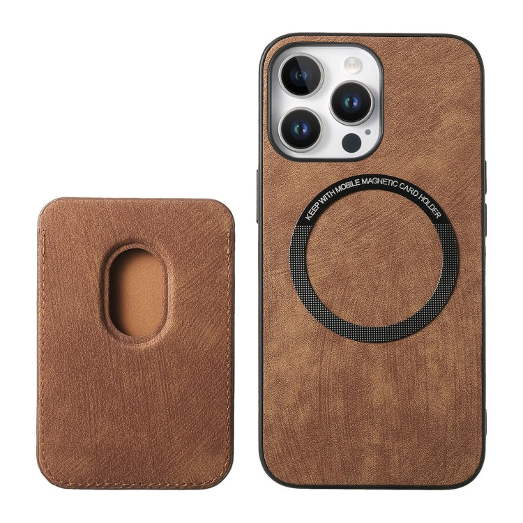 Retro Leather Card Bag Magnetic Phone Case, For iPhone 16 Pro Max, For iPhone 16 Pro, For iPhone 16 Plus, For iPhone 16, iPhone 16e