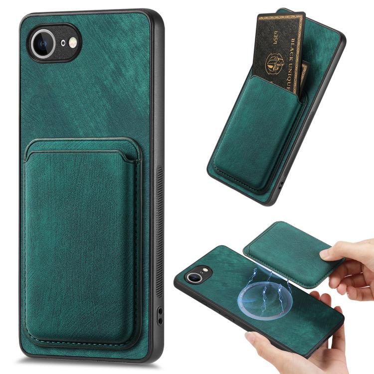 Retro Leather Card Bag Magnetic Phone Case, For iPhone 16 Pro Max, For iPhone 16 Pro, For iPhone 16 Plus, For iPhone 16, iPhone 16e