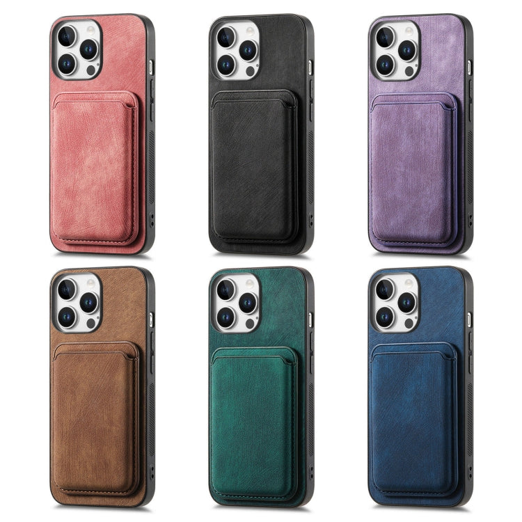 Retro Leather Card Bag Magnetic Phone Case, For iPhone 16 Pro Max, For iPhone 16 Pro, For iPhone 16 Plus, For iPhone 16, iPhone 16e