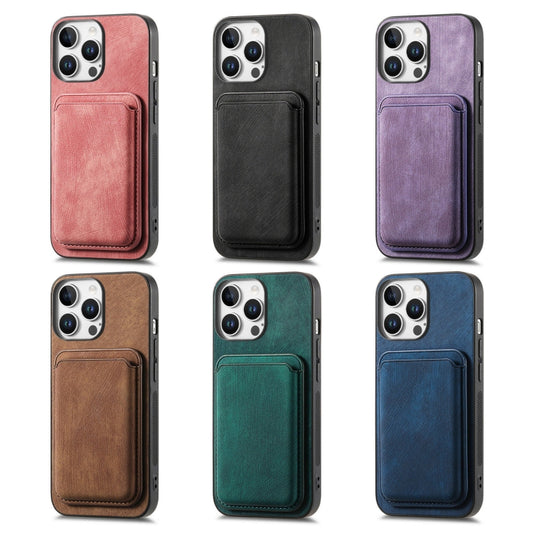 Retro Leather Card Bag Magnetic Phone Case, For iPhone 16 Pro Max, For iPhone 16 Pro, For iPhone 16 Plus, For iPhone 16, iPhone 16e