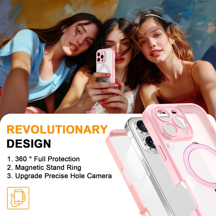 Skin Feel MagSafe Holder 360 Full Body Phone Case, For iPhone 16 Pro Max, For iPhone 16 Pro, For iPhone 16 Plus, For iPhone 16