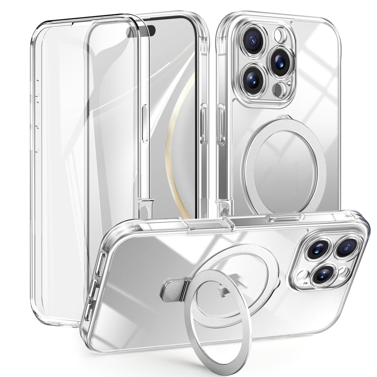 Skin Feel MagSafe Holder 360 Full Body Phone Case, For iPhone 16 Pro Max, For iPhone 16 Pro, For iPhone 16 Plus, For iPhone 16