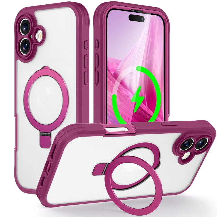 Skin Feel MagSafe Holder 360 Full Body Phone Case, For iPhone 16 Pro Max, For iPhone 16 Pro, For iPhone 16 Plus, For iPhone 16