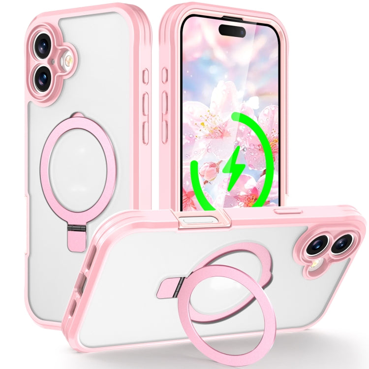 Skin Feel MagSafe Holder 360 Full Body Phone Case, For iPhone 16 Pro Max, For iPhone 16 Pro, For iPhone 16 Plus, For iPhone 16