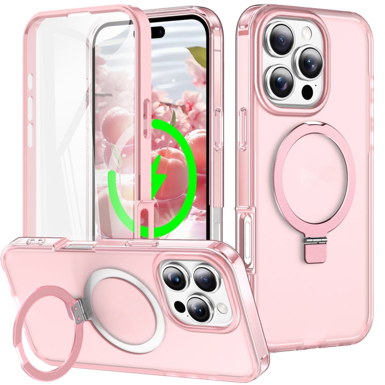 Frosted Skin Feel MagSafe Holder 360 Full Body Phone Case, For iPhone 16 Pro Max, For iPhone 16 Pro, For iPhone 16 Plus, For iPhone 16