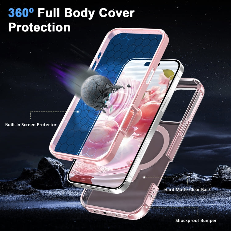 Frosted Skin Feel MagSafe Holder 360 Full Body Phone Case, For iPhone 16 Pro Max, For iPhone 16 Pro, For iPhone 16 Plus, For iPhone 16