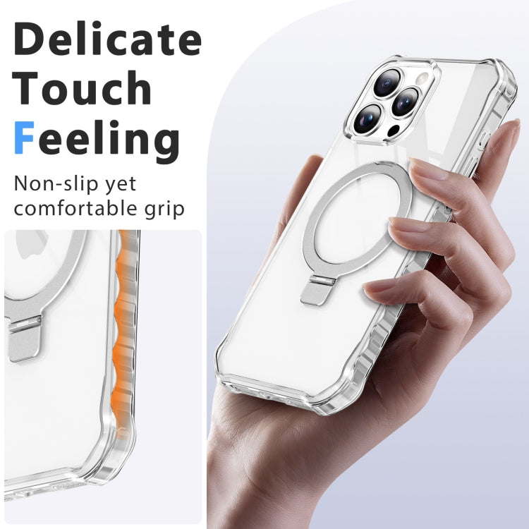 Clear Wave MagSafe Holder Phone Case, For iPhone 16 Pro Max, For iPhone 16 Pro, For iPhone 16 Plus, For iPhone 16