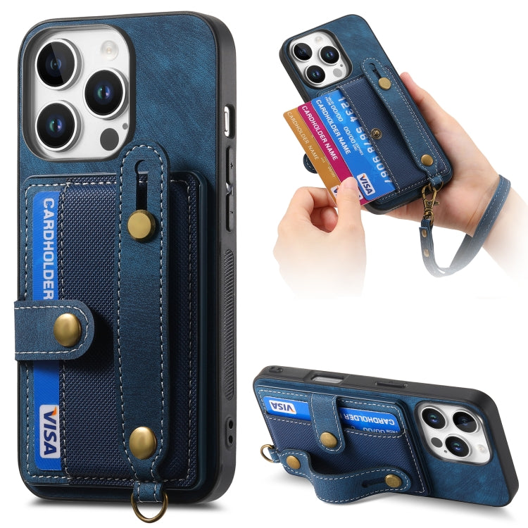 Retro Cross Wristband Wallet Leather Back Phone Case, For iPhone 16 Pro Max, For iPhone 16 Pro, For iPhone 16 Plus, For iPhone 16, iPhone 16e