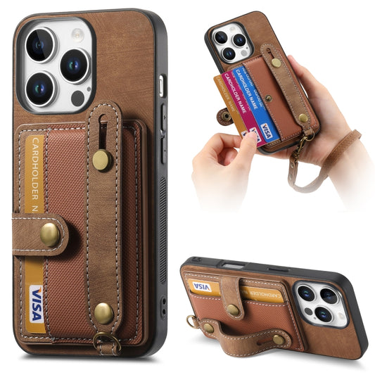 Retro Cross Wristband Wallet Leather Back Phone Case, For iPhone 16 Pro Max, For iPhone 16 Pro, For iPhone 16 Plus, For iPhone 16, iPhone 16e