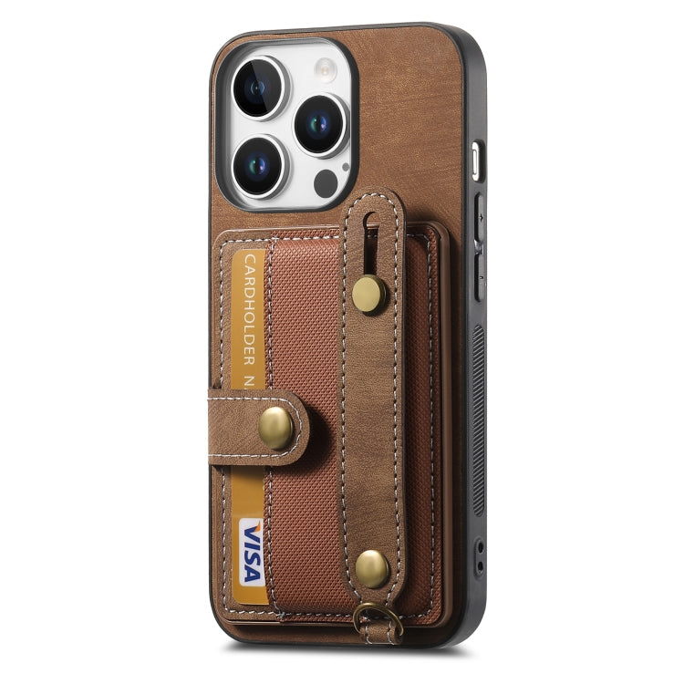 Retro Cross Wristband Wallet Leather Back Phone Case, For iPhone 16 Pro Max, For iPhone 16 Pro, For iPhone 16 Plus, For iPhone 16, iPhone 16e