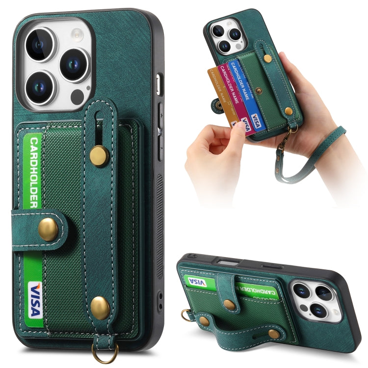 Retro Cross Wristband Wallet Leather Back Phone Case, For iPhone 16 Pro Max, For iPhone 16 Pro, For iPhone 16 Plus, For iPhone 16, iPhone 16e