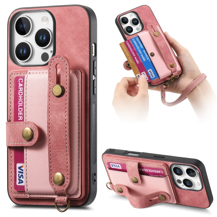 Retro Cross Wristband Wallet Leather Back Phone Case, For iPhone 16 Pro Max, For iPhone 16 Pro, For iPhone 16 Plus, For iPhone 16, iPhone 16e