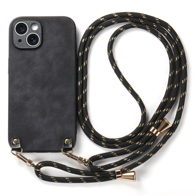 Vintage Leather PC Back Cover Phone Case with Crossbody Strap, For iPhone 6 / 6s