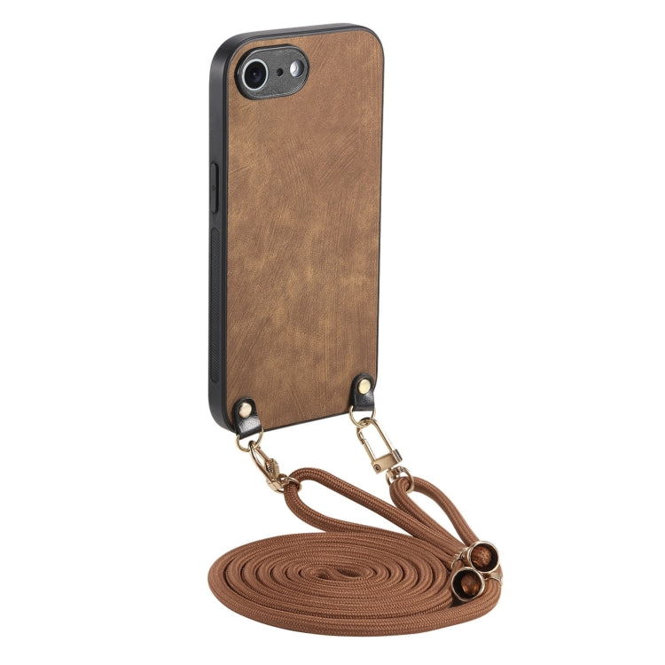 Vintage Leather PC Back Cover Phone Case with Crossbody Strap, For iPhone 6 / 6s