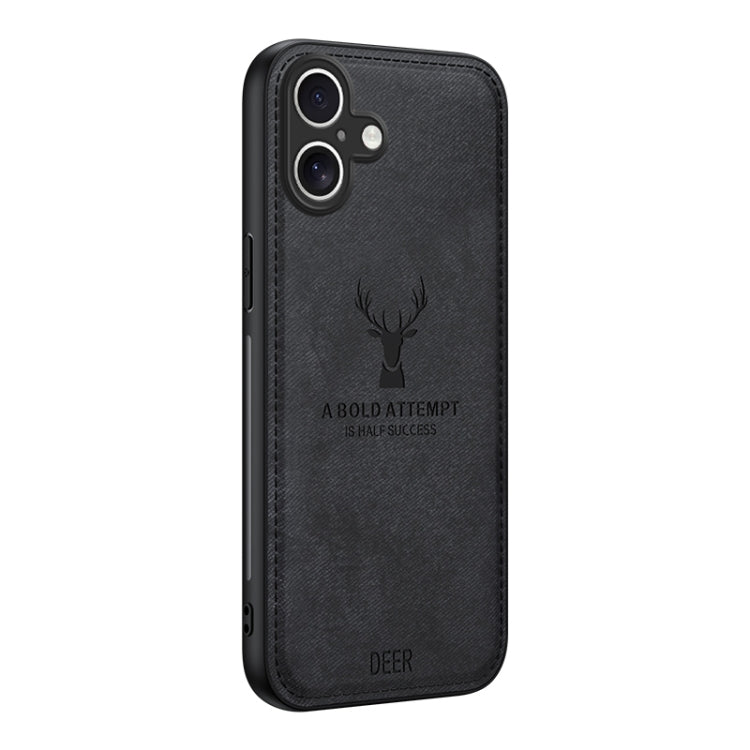 Deer Head Cloth Skin All-inclusive Phone Case, For iPhone 16 Pro Max, For iPhone 16 Pro, For iPhone 16 Plus, For iPhone 16