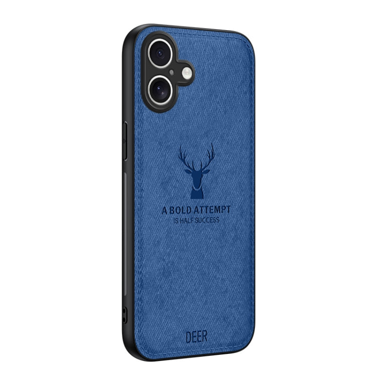 Deer Head Cloth Skin All-inclusive Phone Case, For iPhone 16 Pro Max, For iPhone 16 Pro, For iPhone 16 Plus, For iPhone 16