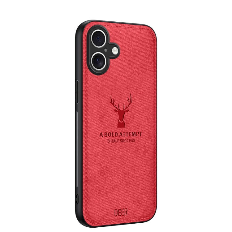 Deer Head Cloth Skin All-inclusive Phone Case, For iPhone 16 Pro Max, For iPhone 16 Pro, For iPhone 16 Plus, For iPhone 16