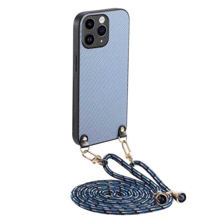 Carbon Fiber Texture Leather Back Phone Case with Crossbody Strap, For iPhone 12 Pro Max, For iPhone 12 Pro, For iPhone 12 mini, For iPhone 11 Pro Max, For iPhone 11, For iPhone 11 Pro