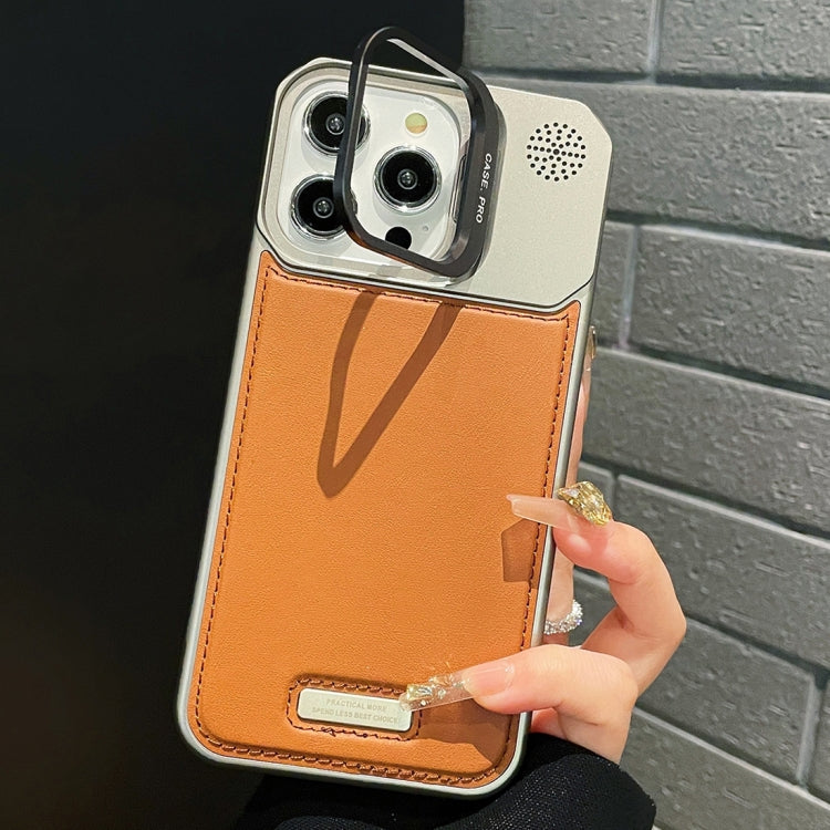 Metal Holder Plain Leather MagSafe Phone Case, For iPhone 13 Pro, For iPhone 13, For iPhone 12, For iPhone 12 Pro Max, For iPhone 12 Pro, For iPhone 11