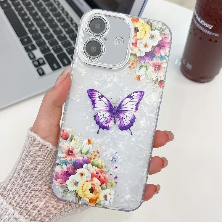 Plating Texture Butterfly TPU Phone Case with Glitter Lens Film, For iPhone 16e, For iPhone 16 Pro Max, For iPhone 16 Pro, For iPhone 16 Plus, For iPhone 16