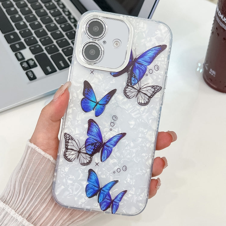 Plating Texture Butterfly TPU Phone Case with Glitter Lens Film, For iPhone 16e, For iPhone 16 Pro Max, For iPhone 16 Pro, For iPhone 16 Plus, For iPhone 16