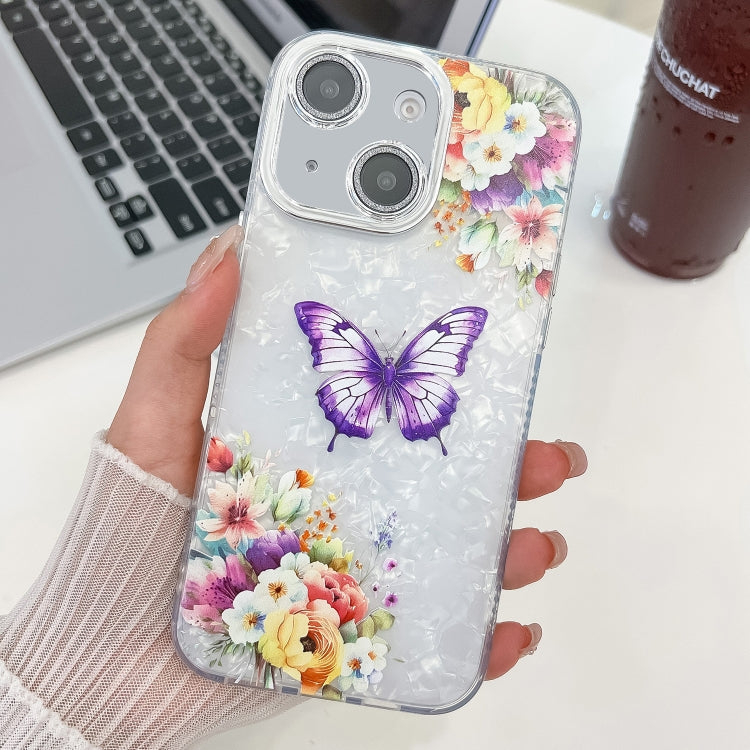 Plating Texture Butterfly TPU Phone Case with Glitter Lens Film, For iPhone 15 Pro Max, For iPhone 15 Pro, For iPhone 15, For iPhone 14, For iPhone 14 Pro