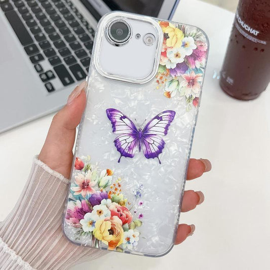 Plating Texture Butterfly TPU Phone Case with Glitter Lens Film, For iPhone 16e, For iPhone 16 Pro Max, For iPhone 16 Pro, For iPhone 16 Plus, For iPhone 16