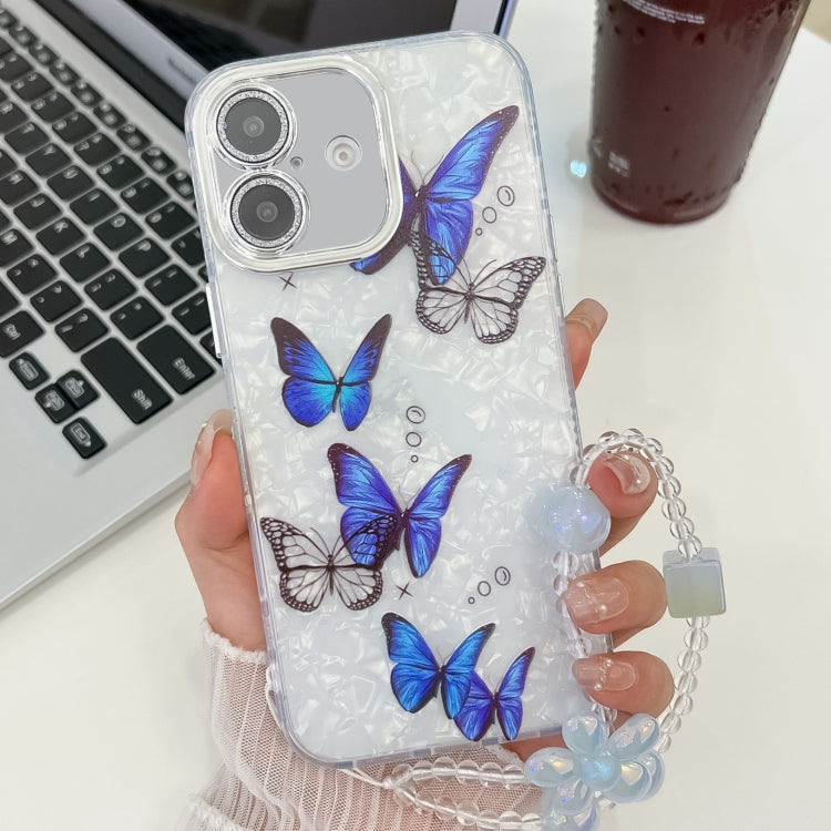 Plating Texture Butterfly Wristband TPU Phone Case with Glitter Lens Film, For iPhone 16e, For iPhone 16 Pro Max, For iPhone 16 Pro, For iPhone 16 Plus, For iPhone 16