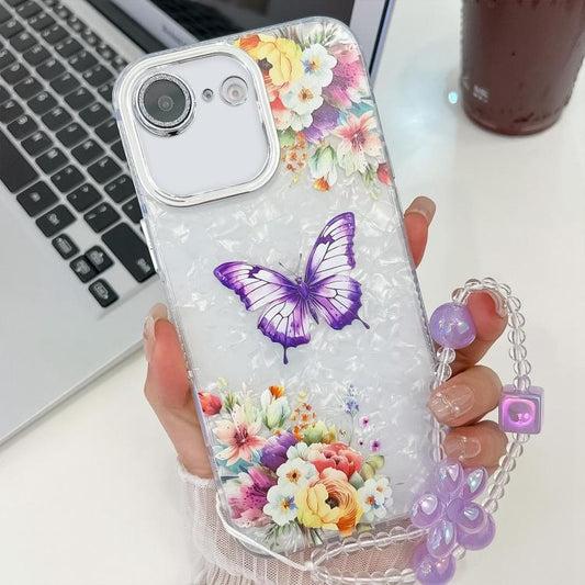 Plating Texture Butterfly Wristband TPU Phone Case with Glitter Lens Film, For iPhone 16e, For iPhone 16 Pro Max, For iPhone 16 Pro, For iPhone 16 Plus, For iPhone 16