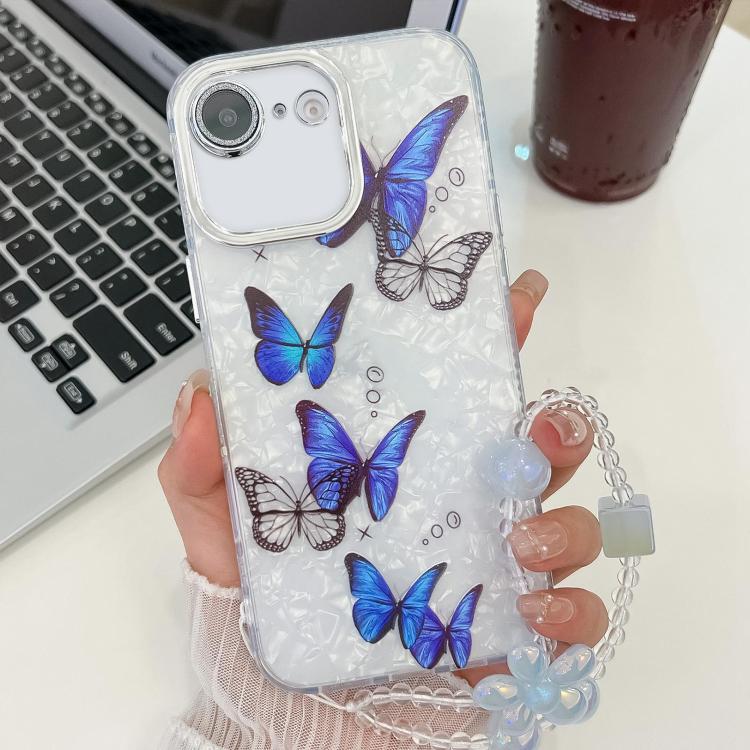 Plating Texture Butterfly Wristband TPU Phone Case with Glitter Lens Film, For iPhone 16e, For iPhone 16 Pro Max, For iPhone 16 Pro, For iPhone 16 Plus, For iPhone 16