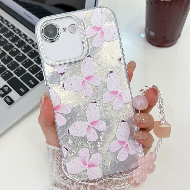 Plating Texture Butterfly Wristband TPU Phone Case with Glitter Lens Film, For iPhone 16e, For iPhone 16 Pro Max, For iPhone 16 Pro, For iPhone 16 Plus, For iPhone 16