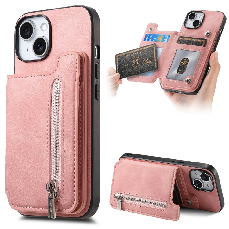 Retro MagSafe Zipper Wallet Card Bag Back Phone Case, For iPhone 15 Pro max, For iPhone 15 Pro, For iPhone 15 Plus, For iPhone 15